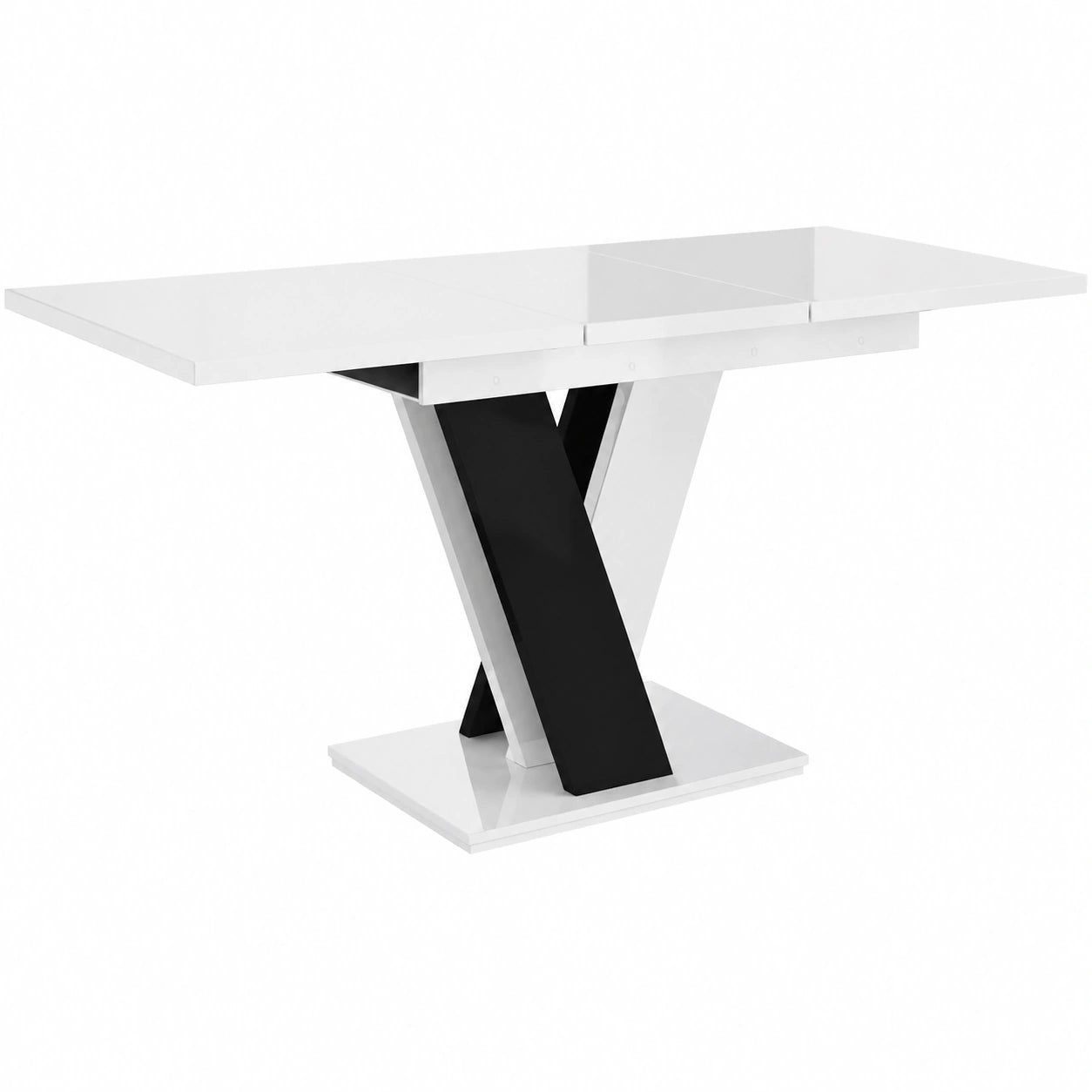 table-extensible-pour-salle-a-manger-avec-tiroir-finition-brillante-gjtxm10638bg