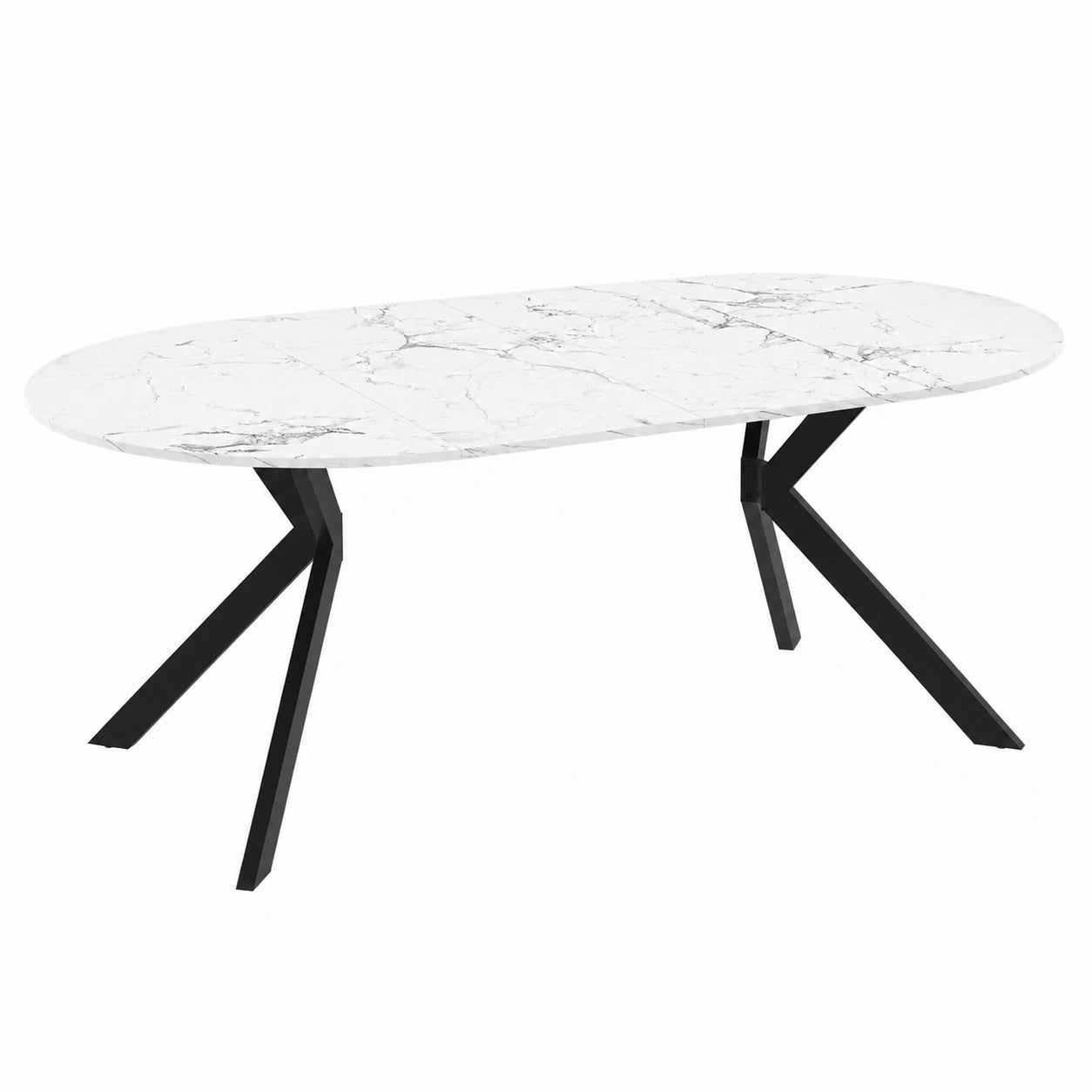 table-a-manger-extensible-ronde-pour-4-a-10-personnes-avec-pied-noir-et-plateau-effet-marbre-blanc-oshsg10524vo