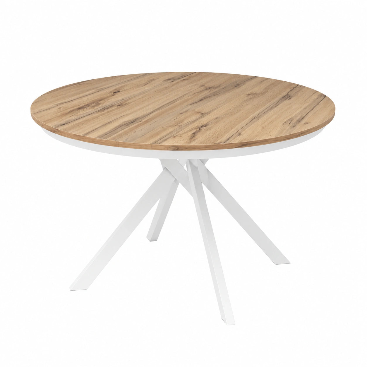 table-ronde-extensible-chene-rustique-pieds-croises-blancs-120-a-170-cm-bvcjx10528be